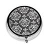 Stylish Round Damask Pill Box – Mini Travel Companion view 1