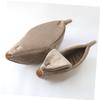 Beavorty Banana-Shaped Pet Bed, Warm Nest for Dogs and Cats, Khaki, Size S, 2-Pack view 3