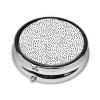 Stylish Round Pill Case with Black-and-White Polka Dots view 2
