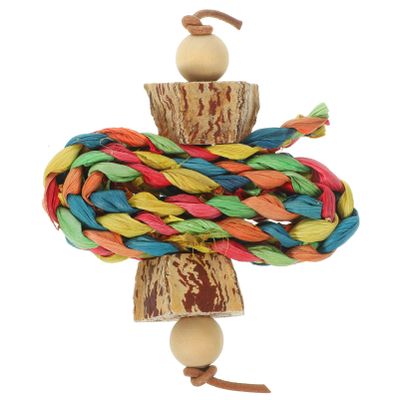 DOITOOL Hanging Wooden Chew Toy for Parrots