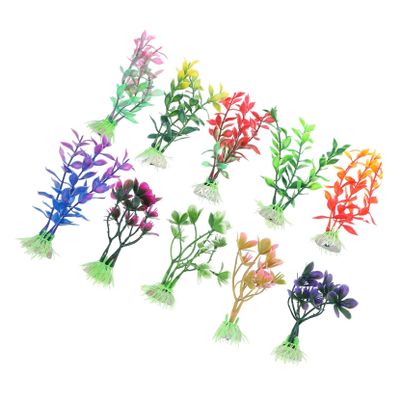 Angoily 10pcs Realistic Plastic Aquarium Plants