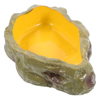 minkissy Smooth-Surface Resin Brown Feeding Bowl for Reptiles