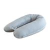 LOOLAY Pregnancy Pillow - 190 cm Nursing Pillow - Side-Sleeper Pillow, 100% Cotton - Removable Minky Cover - Ergonomic Pregnancy Pillow for Sleeping (Cotton Gray/Minky Gray) view 1