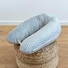 LOOLAY Pregnancy Pillow - 190 cm Nursing Pillow - Side-Sleeper Pillow, 100% Cotton - Removable Minky Cover - Ergonomic Pregnancy Pillow for Sleeping (Cotton Gray/Minky Gray) view 3