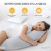 LOOLAY Pregnancy Pillow - 190 cm Nursing Pillow - Side-Sleeper Pillow, 100% Cotton - Removable Minky Cover - Ergonomic Pregnancy Pillow for Sleeping (Cotton Gray/Minky Gray) view 4
