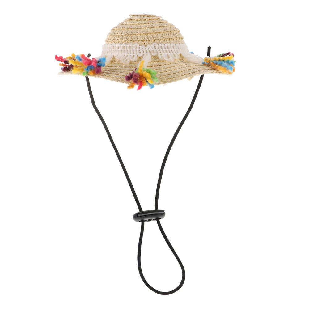 Stylish Pet Straw Hat with Tassels