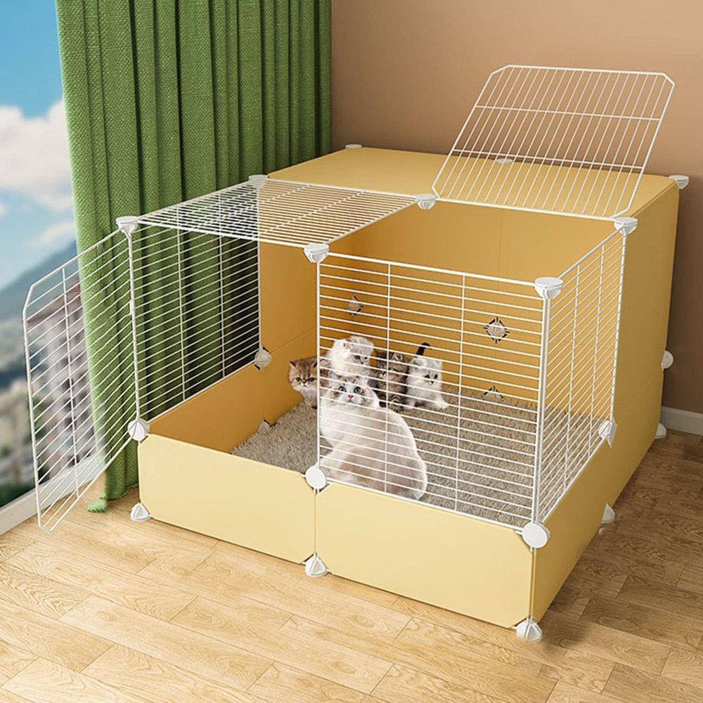 SimKha Indoor Cat Cage, Large DIY Pet Playpen for Small Animals