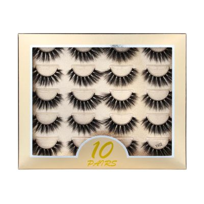 UAMOU 50/100/300 Pairs Natural Mink Faux 3D Strip Lashes, Thick Dramatic False Eyelash Extensions, Cheerfully (Color: Y402, Size: 30 Boxes)