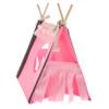 FOMIYES Pink Felt Hamster House with Wood, Space-Saving Small Pet Bed view 1