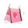 FOMIYES Pink Felt Hamster House with Wood, Space-Saving Small Pet Bed view 4