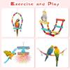Oikabio Budgie Toys, Small Chew Toys for Parrots, Cage Foraging Toys, Hanging Toys, Bird Swing and Ladder view 2