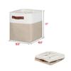 Univivi Foldable Storage Bins, 10.5-Inch Fabric Cube Bins for Shelves with Hard Bottom and PU Handles, Khaki view 2