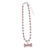 Housoutil Rhinestone Dog Collar with Adjustable Chain and Bone Pendant view 1