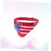 Beavorty Adjustable PU Dog Collar with Triangle Bandana - Red view 3