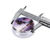 Round Metal Pill Organizer with Coconut Tree Print, 3 Compartments, Purple view 4