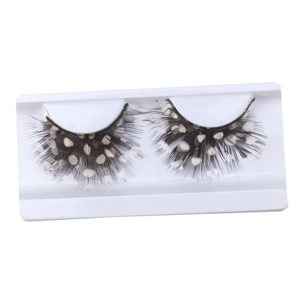 Artificial Eyelashes, 5 Pairs, Black and White, Plastic, Dotted
