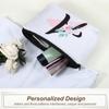 Personalized White Makeup Bag with Floral Letter A-Z Design view 2