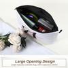 Personalized White Makeup Bag with Floral Letter A-Z Design view 3
