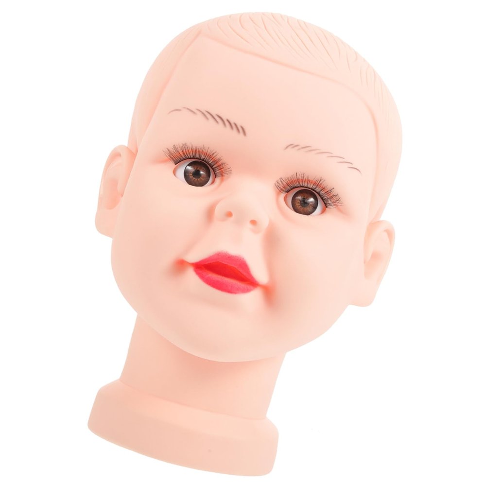 Toyvian PVC Mannequin Head for Wig and Hat Display