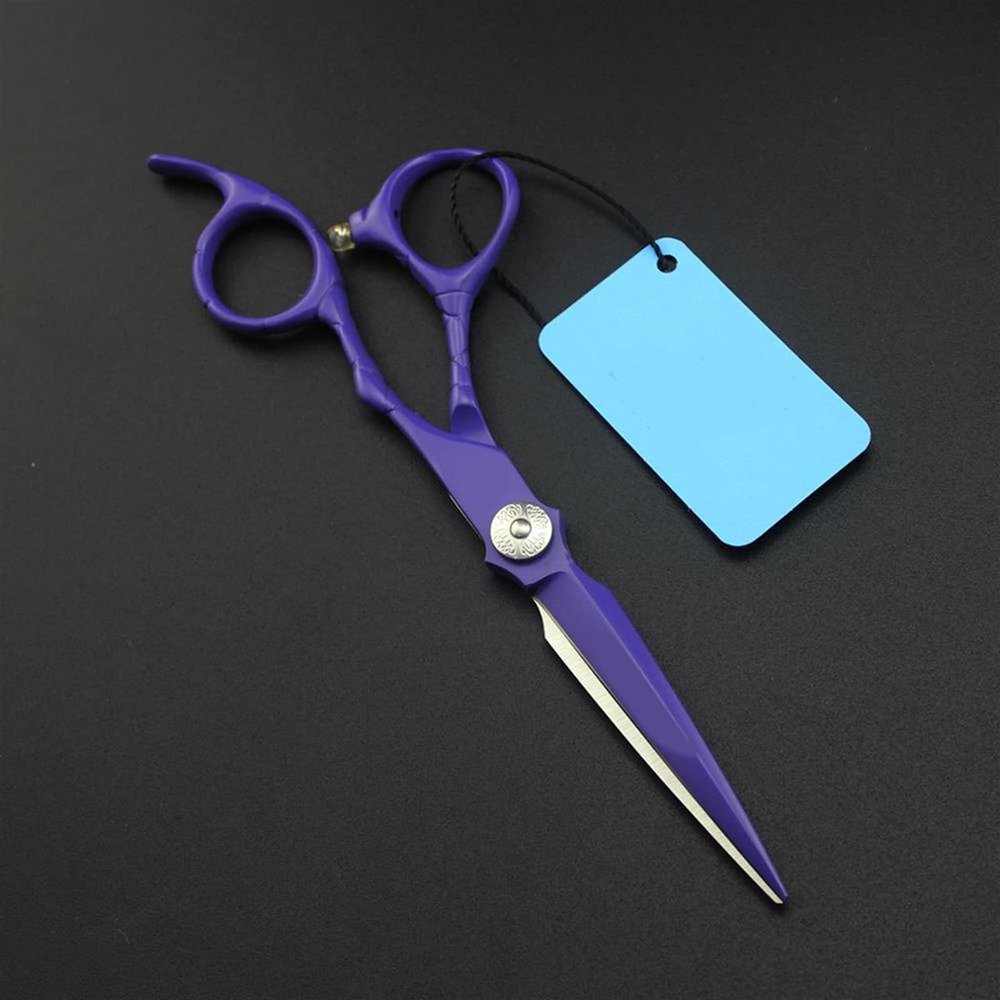 RWRAPS Professional Hair Cutting Scissors, Purple Crocodile Grip, Set with Case