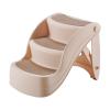 3-Step Folding Dog Stairs for Bed or Sofa, Non-Slip, Beige view 1