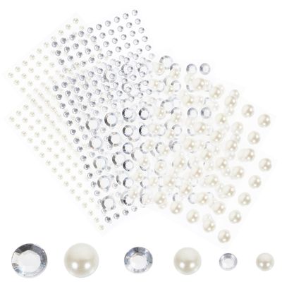 12 Sheets of Self-Adhesive Acrylic Rhinestone Stickers for Scrapbooks