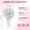 S-noilite Messy Bun Hairpiece with Elastic Band, Wavy Curly Hair Extension, Light Auburn, 46 g view 2