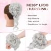 S-noilite Messy Bun Hairpiece with Elastic Band, Wavy Curly Hair Extension, Light Auburn, 46 g view 3