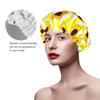 Striped Sunflower Shower Cap, Waterproof Double-Layer Hair Cover view 4