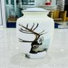 Handmade Urn for Human Ashes with Swamp Deer Print view 1