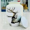 Handmade Urn for Human Ashes with Swamp Deer Print view 2