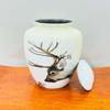 Handmade Urn for Human Ashes with Swamp Deer Print view 4