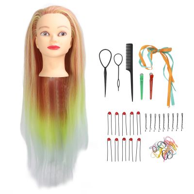 NSXAYIWE Mannequin Head with Hair, Orange-Yellow Gradient
