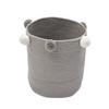 Round Light Gray Cotton Rope Laundry Basket, Large Capacity view 1