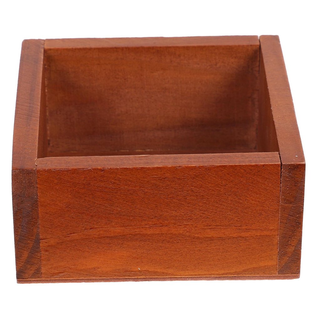 PRETYZOOM Brown Wooden Lipstick Organizer Box for Desk and Home