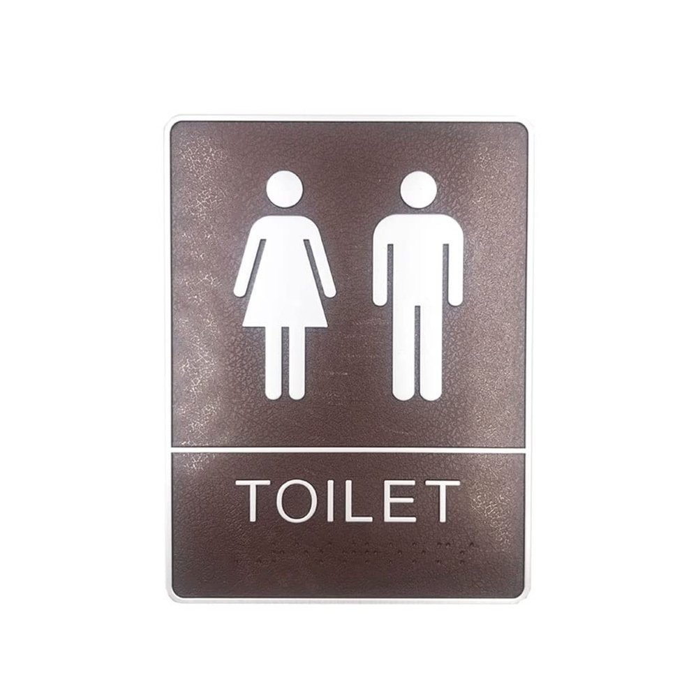 DubMag 3D Braille Toilet Wall Sign for Men and Women, Raised White Tactile Symbols, Standard, Man/Toilet