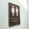 DubMag 3D Braille Toilet Wall Sign for Men and Women, Raised White Tactile Symbols, Standard, Man/Toilet view 4