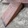 TILEZE Door Threshold and Curb Ramp, Brown Wooden Outdoor Step Ramp, 3.9/7/8.2/9.8 in High, Non-Slip Surface view 3