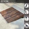 TILEZE Door Threshold and Curb Ramp, Brown Wooden Outdoor Step Ramp, 3.9/7/8.2/9.8 in High, Non-Slip Surface view 4