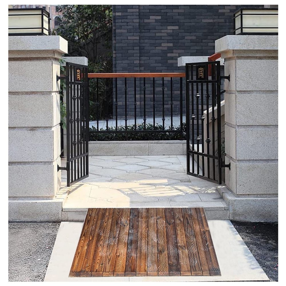 TILEZE Wooden Door Threshold Ramp for Mobility Scooters and Electric Wheelchairs, Brown, Non-Slip, 3.9/7/7.8/9.8 in