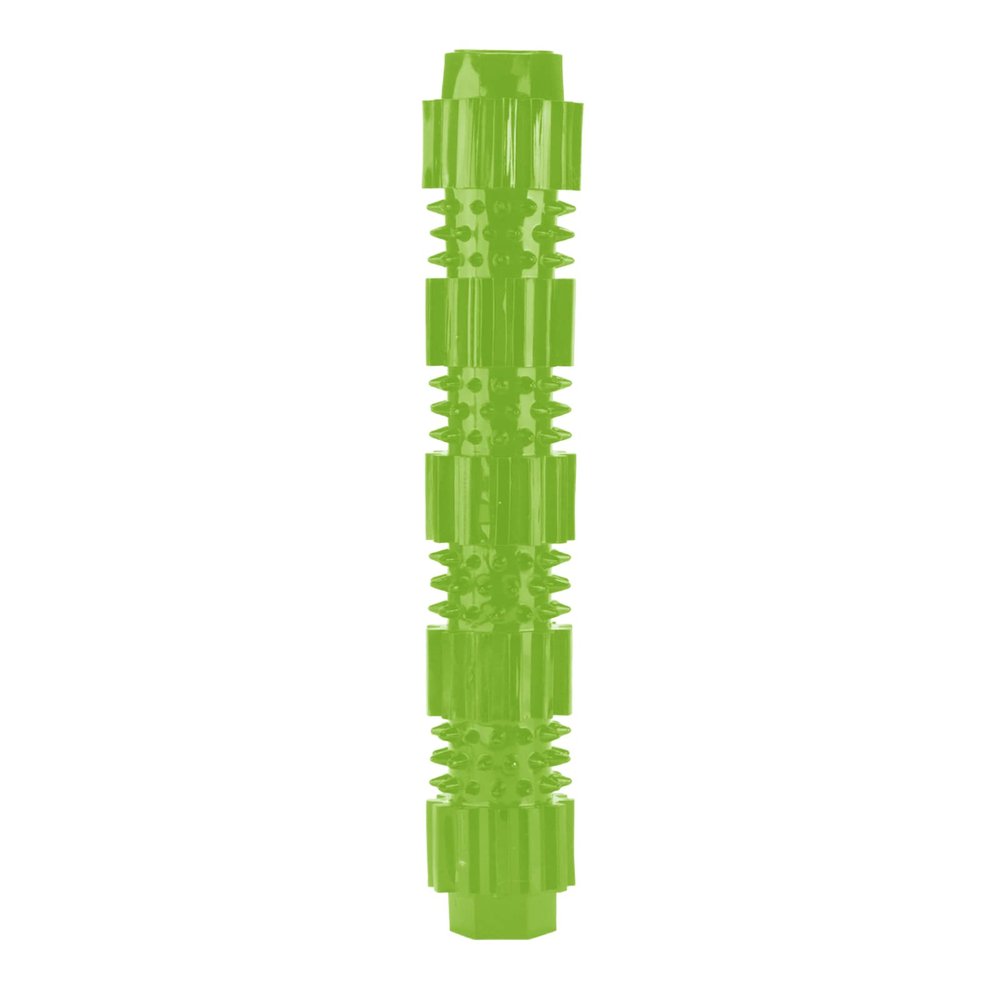 MISNODE Rubber Bone-Shaped Dog Toy, Tooth Cleaning, Chew Toy, Interactive, Durable (S, 7 x 6 cm, Green)