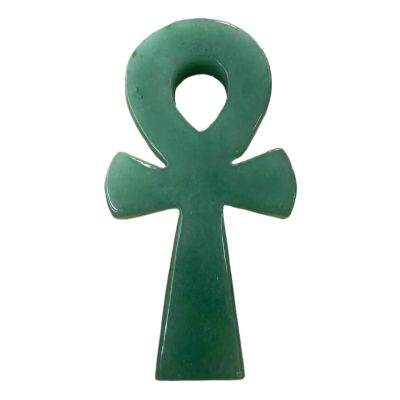 KatLin Natural Donglin Jade Crystal, Symbolic Point of the Egyptian Goddess of the Cross, Healing Reiki Ornament (Size: 70 mm)
