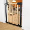 ArinkO Expandable Wooden Baby Gate, Secure Self-Locking Pet Playpen for Stairs, Adjustable Width 76–83 cm view 3