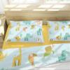 JGGXHM Cute Giraffe, Elephant & Fox Bedding Set, Green, 200 x 200 cm view 3