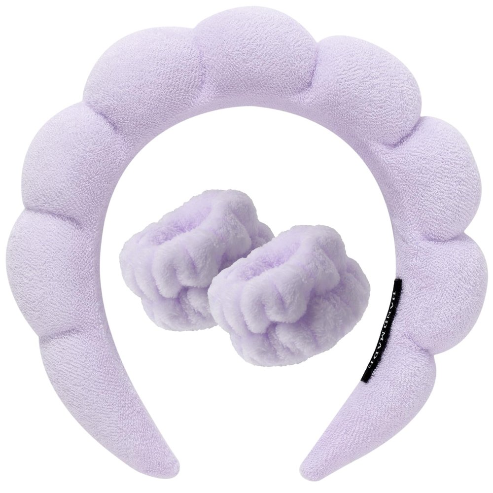 DRESHOW Spa Headband and Wristband Set for Face Washing, Makeup and Skincare