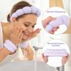 DRESHOW Spa Headband and Wristband Set for Face Washing, Makeup and Skincare view 4