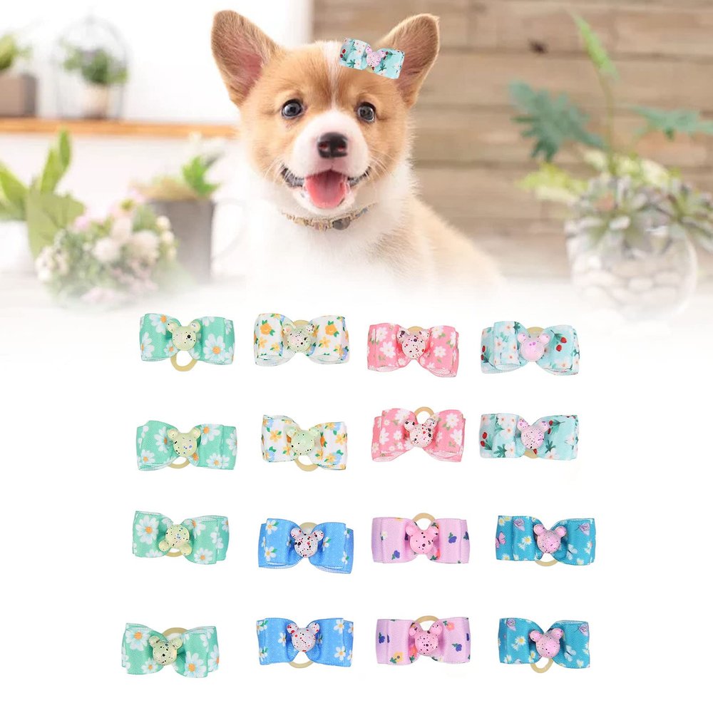 Wnvivi 16-Piece Dog Hair Bows