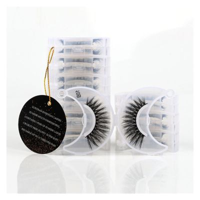 UAMOU Reusable Faux Mink False Eyelashes, Natural Fluffy, Golden, MIX 30 PCS