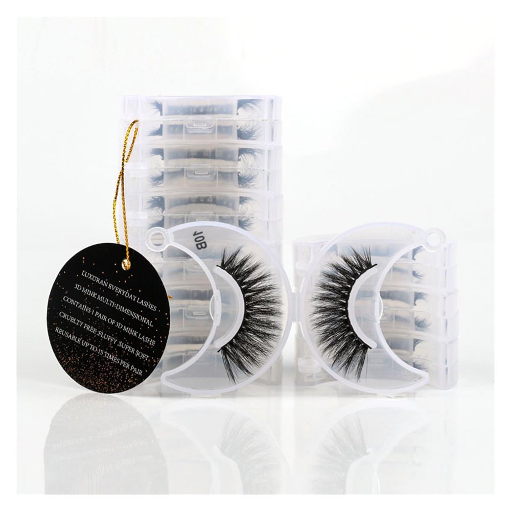 UAMOU Reusable Faux Mink False Eyelashes, Natural Fluffy, Golden, MIX 30 PCS