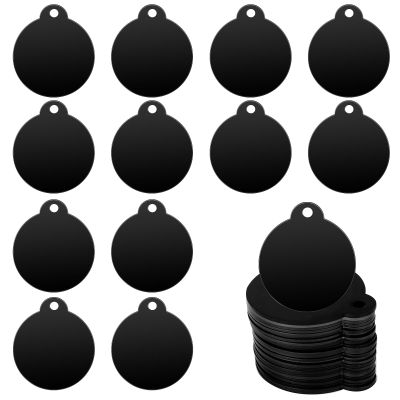 25-Piece Black Aluminum Blank Dog Tags, 3.6 x 3.2 cm